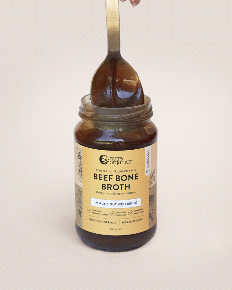 Beef Bone Broth Concentrate Lemon Ginger ACV